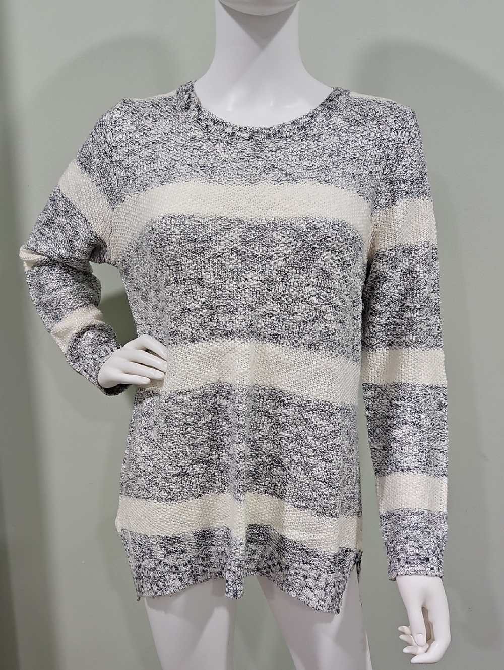 PINK ROSE Cozy Women's Crewneck Stripe Sweater